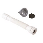 Desagüe Roscado De 1 1/2” De Acero Inoxidable Con Rejilla Y Tapón + Sifón Flexible | EDESA